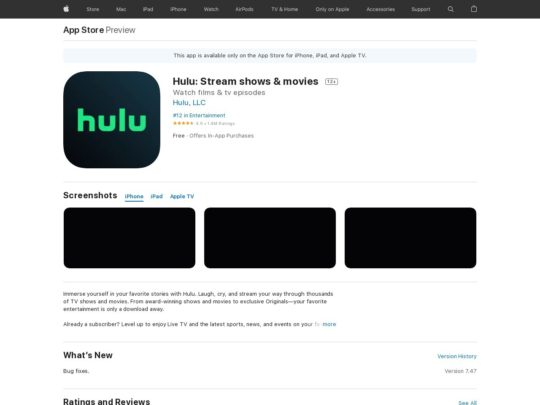 Hulu IOS App